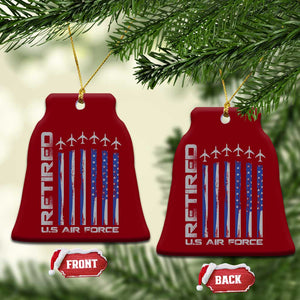 Retired US Air Force Ceramic Ornament Vintage USAF Veteran USA Flag TS10 Print Your Wear