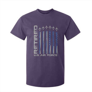 Retired US Air Force T Shirt For Kid Vintage USAF Veteran USA Flag TS10 Purple Print Your Wear