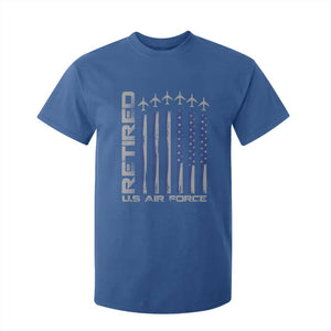 Retired US Air Force T Shirt For Kid Vintage USAF Veteran USA Flag TS10 Royal Blue Print Your Wear