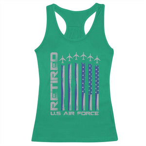 Retired US Air Force Racerback Tank Top Vintage USAF Veteran USA Flag TS10 Irish Green Print Your Wear