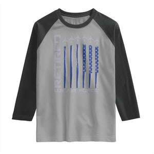Retired US Air Force Raglan Shirt Vintage USAF Veteran USA Flag TS10 Sport Gray Black Print Your Wear