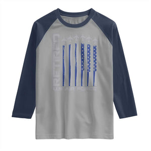 Retired US Air Force Raglan Shirt Vintage USAF Veteran USA Flag TS10 Sport Gray Navy Print Your Wear