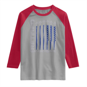 Retired US Air Force Raglan Shirt Vintage USAF Veteran USA Flag TS10 Sport Gray Red Print Your Wear