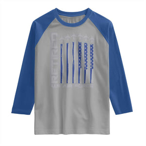 Retired US Air Force Raglan Shirt Vintage USAF Veteran USA Flag TS10 Sport Gray Royal Print Your Wear