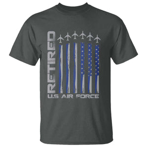 Retired US Air Force T Shirt Vintage USAF Veteran USA Flag TS10 Dark Heather Print Your Wear