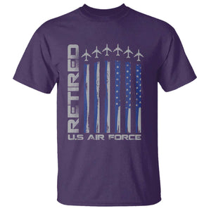 Retired US Air Force T Shirt Vintage USAF Veteran USA Flag TS10 Purple Print Your Wear