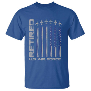 Retired US Air Force T Shirt Vintage USAF Veteran USA Flag TS10 Royal Blue Print Your Wear