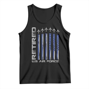 Retired US Air Force Tank Top Vintage USAF Veteran USA Flag TS10 Black Print Your Wear