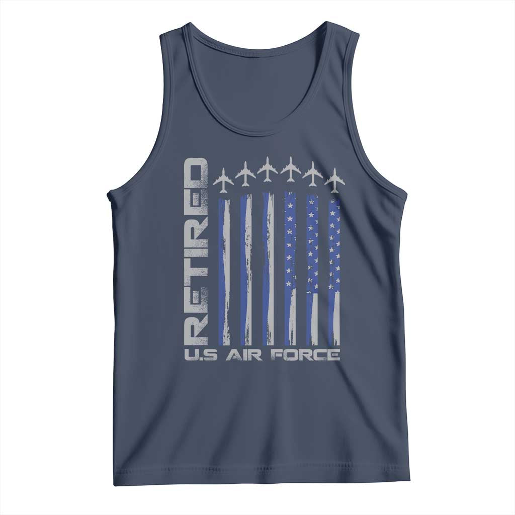 Retired US Air Force Tank Top Vintage USAF Veteran USA Flag TS10 Navy Print Your Wear