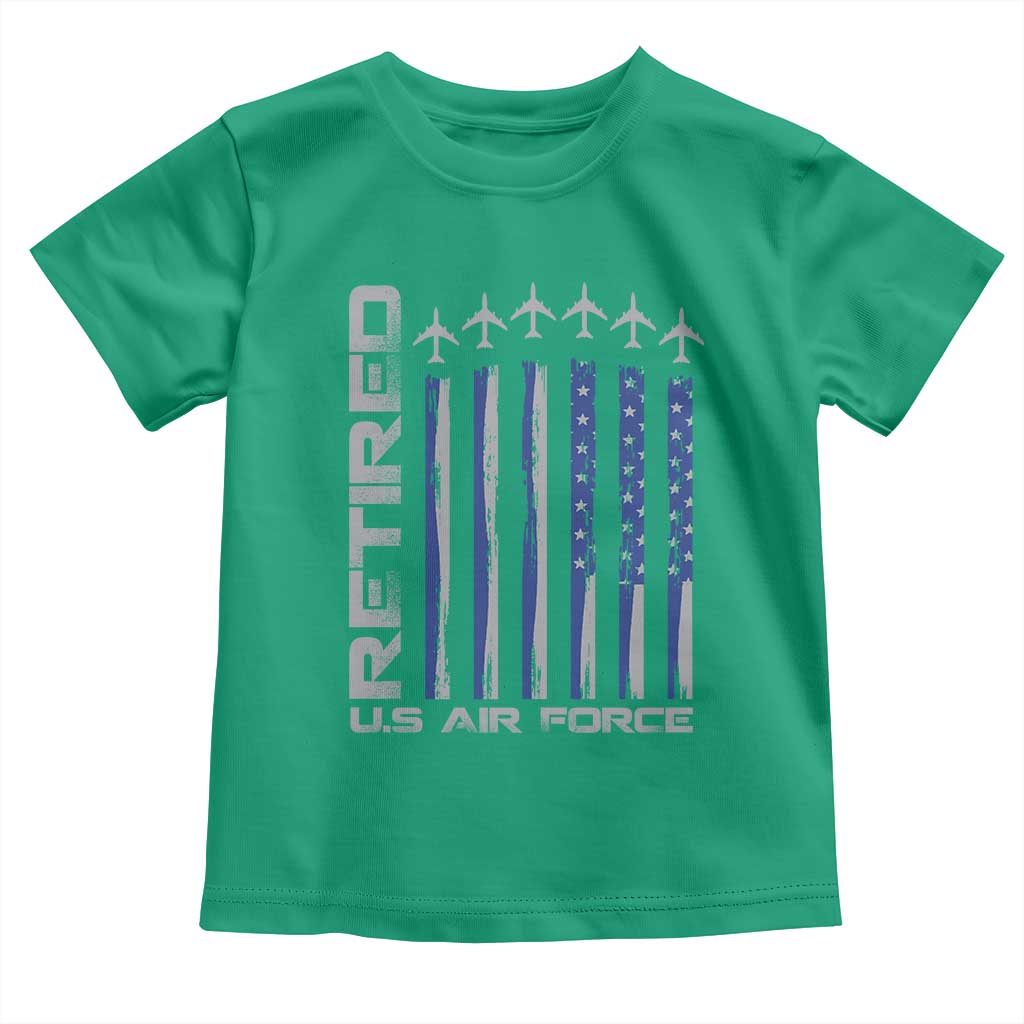 Retired US Air Force Toddler T Shirt Vintage USAF Veteran USA Flag TS10 Irish Green Print Your Wear