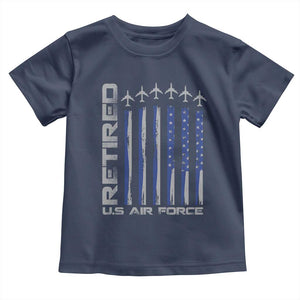Retired US Air Force Toddler T Shirt Vintage USAF Veteran USA Flag TS10 Navy Print Your Wear