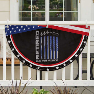 Retired US Air Force Patriotic Fan Flag Vintage USAF Veteran USA Flag