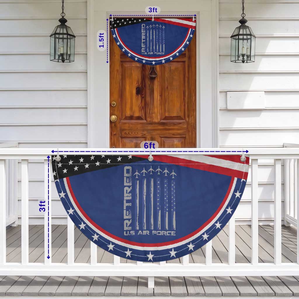 Retired US Air Force Patriotic Fan Flag Vintage USAF Veteran USA Flag