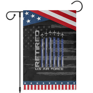 Retired US Air Force Garden Flag Vintage USAF Veteran USA Flag TS10 Distressed Black Blue Print Your Wear