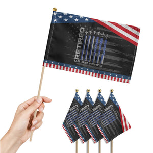 Retired US Air Force Patriotic Handheld Flag Vintage USAF Veteran USA Flag TS10 Print Your Wear