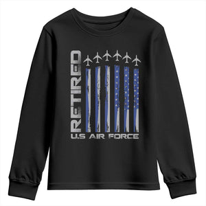 Retired US Air Force Youth Sweatshirt Vintage USAF Veteran USA Flag TS10 Black Print Your Wear