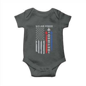 Veteran US Air Force Baby Onesie Vintage USA Flag Veterans TS10 Dark Heather Print Your Wear