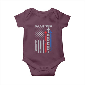 Veteran US Air Force Baby Onesie Vintage USA Flag Veterans TS10 Maroon Print Your Wear
