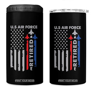 Veteran US Air Force 4 in 1 Can Cooler Tumbler Vintage USA Flag Veterans TS10 One Size: 16 oz Black Print Your Wear