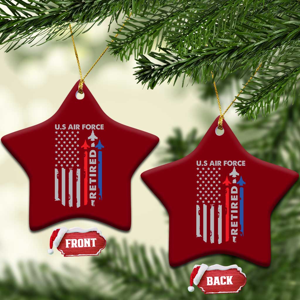 Veteran US Air Force Ceramic Ornament Vintage USA Flag Veterans TS10 Print Your Wear