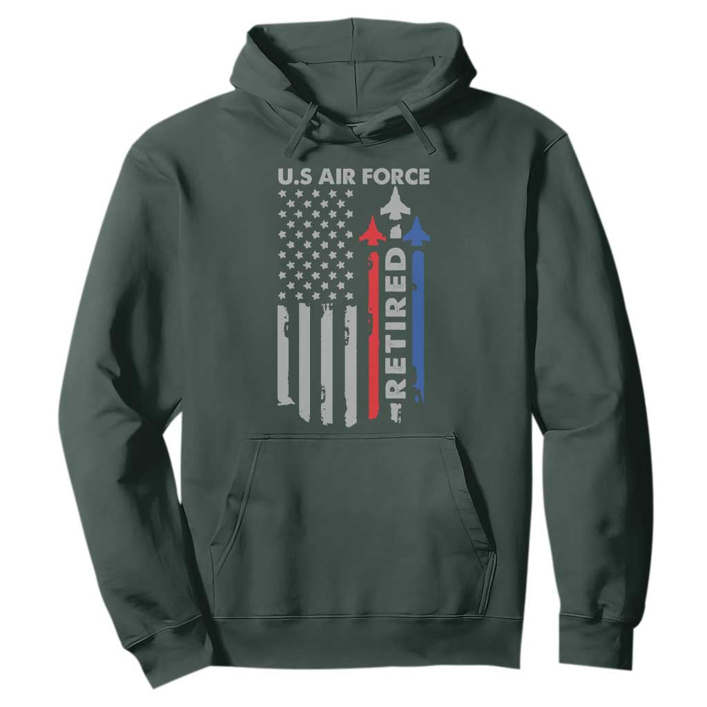 Veteran US Air Force Hoodie Vintage USA Flag Veterans TS10 Dark Forest Green Print Your Wear