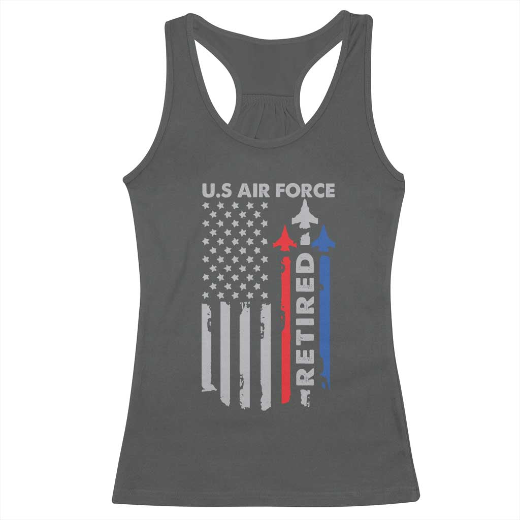 Veteran US Air Force Racerback Tank Top Vintage USA Flag Veterans TS10 Dark Heather Print Your Wear