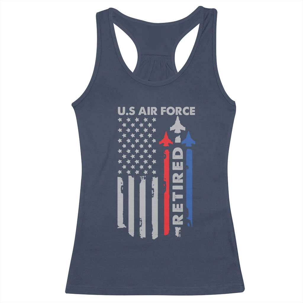 Veteran US Air Force Racerback Tank Top Vintage USA Flag Veterans TS10 Navy Print Your Wear