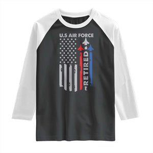 Veteran US Air Force Raglan Shirt Vintage USA Flag Veterans TS10 Black White Print Your Wear