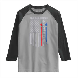 Veteran US Air Force Raglan Shirt Vintage USA Flag Veterans TS10 Sport Gray Black Print Your Wear