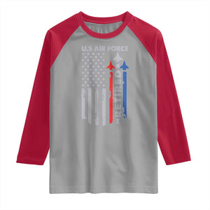 Veteran US Air Force Raglan Shirt Vintage USA Flag Veterans TS10 Sport Gray Red Print Your Wear
