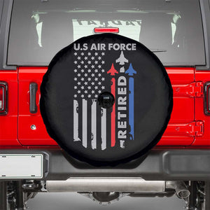 Veteran US Air Force Spare Tire Cover Vintage USA Flag Veterans TS10 Black Print Your Wear