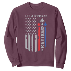 Veteran US Air Force Sweatshirt Vintage USA Flag Veterans TS10 Maroon Print Your Wear