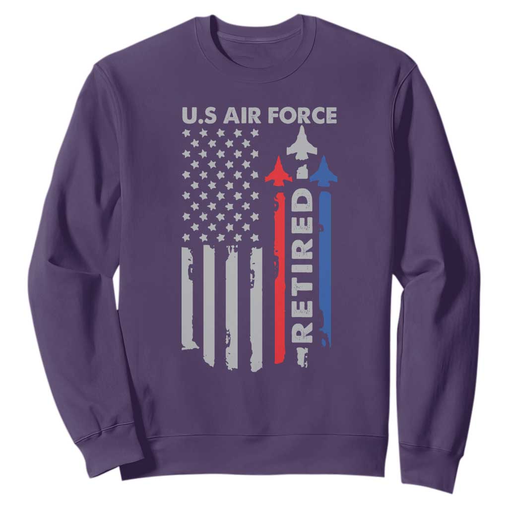 Veteran US Air Force Sweatshirt Vintage USA Flag Veterans TS10 Purple Print Your Wear