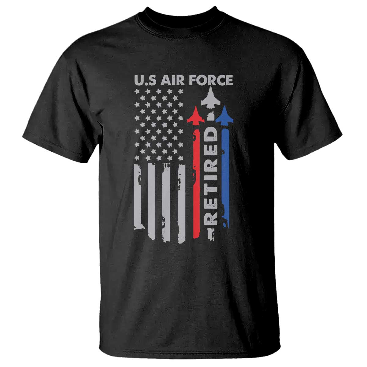 Veteran US Air Force T Shirt Vintage USA Flag Veterans TS10 Black Print Your Wear