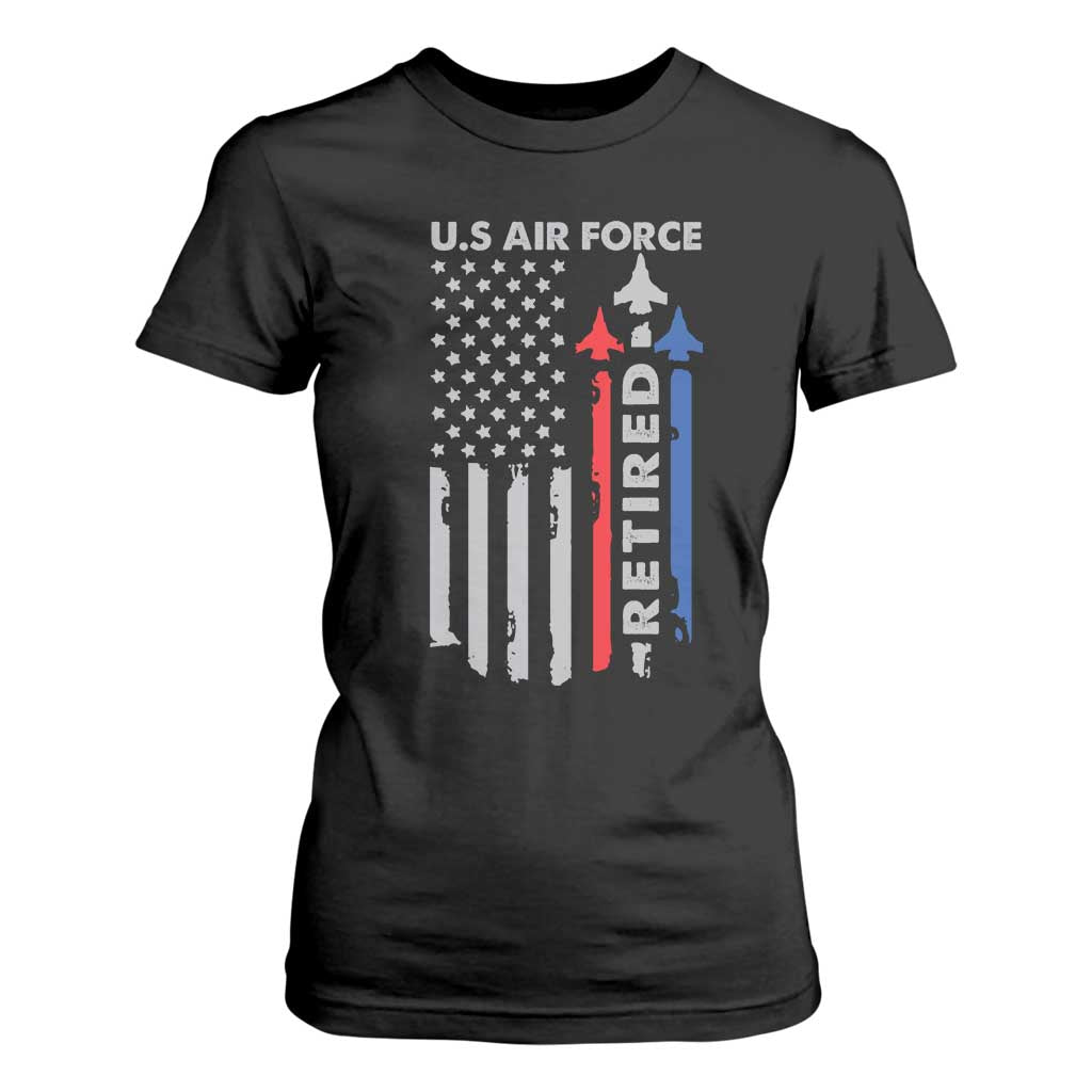 Veteran US Air Force T Shirt For Women Vintage USA Flag Veterans TS10 Black Print Your Wear