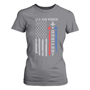 Veteran US Air Force T Shirt For Women Vintage USA Flag Veterans TS10 Charcoal Print Your Wear