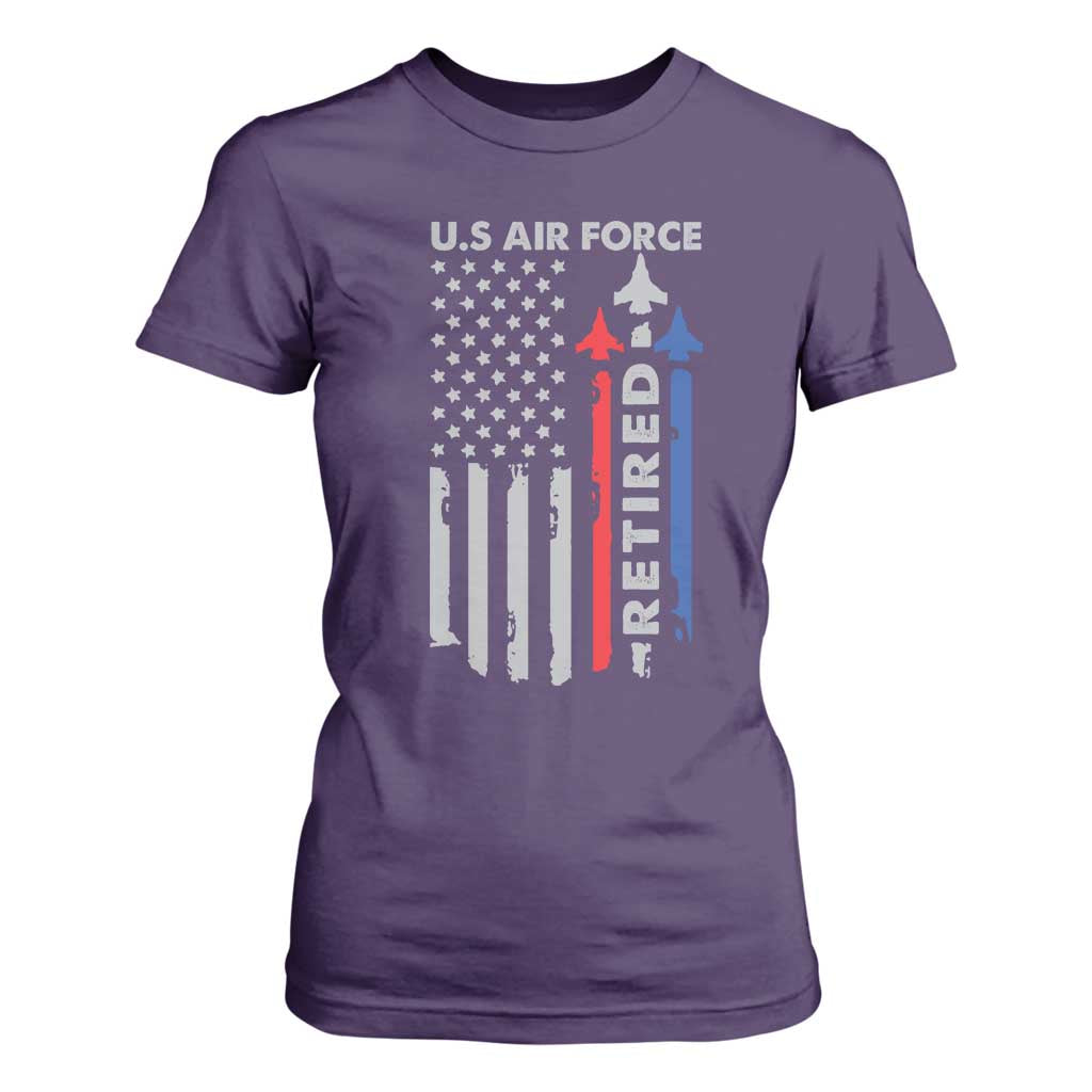 Veteran US Air Force T Shirt For Women Vintage USA Flag Veterans TS10 Purple Print Your Wear
