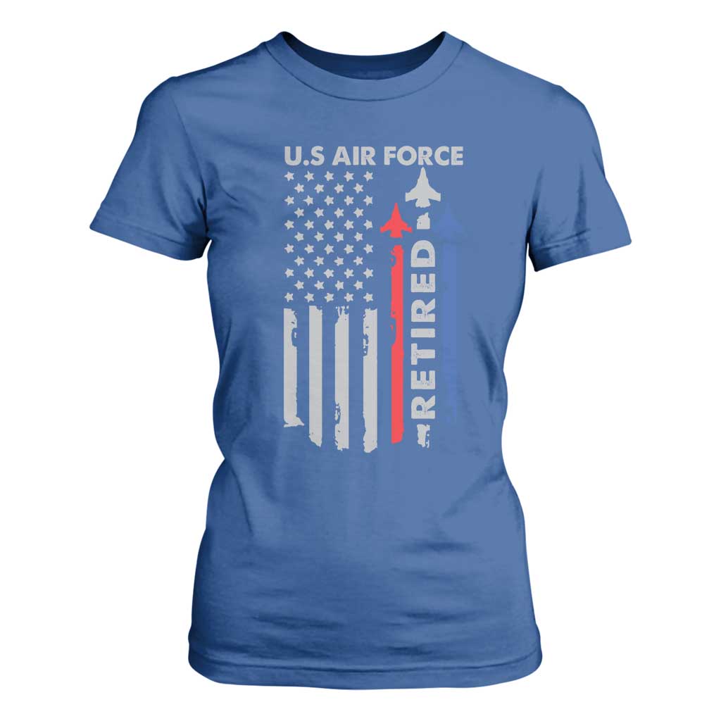 Veteran US Air Force T Shirt For Women Vintage USA Flag Veterans TS10 Royal Blue Print Your Wear