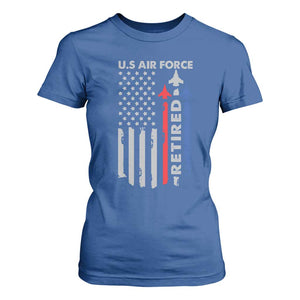 Veteran US Air Force T Shirt For Women Vintage USA Flag Veterans TS10 Royal Blue Print Your Wear