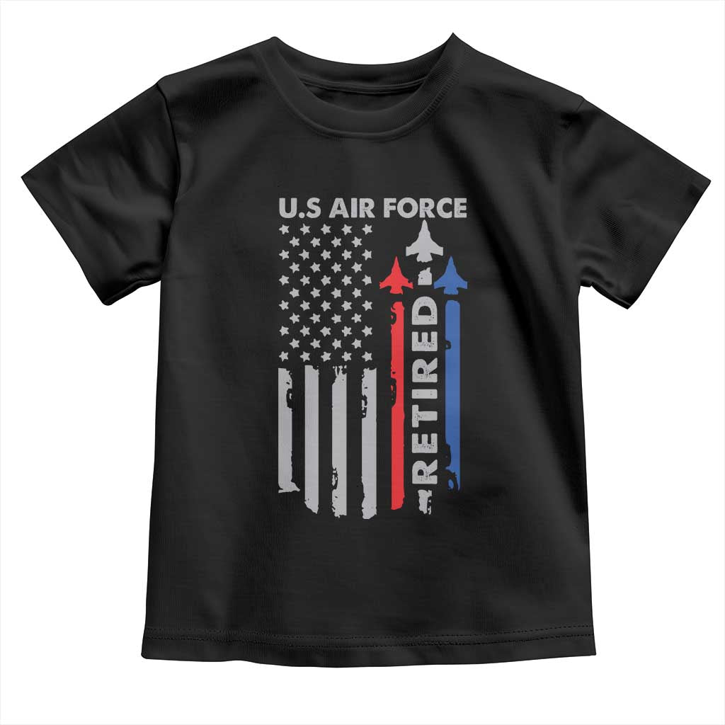 Veteran US Air Force Toddler T Shirt Vintage USA Flag Veterans TS10 Black Print Your Wear