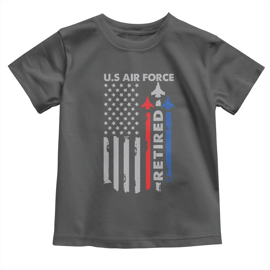 Veteran US Air Force Toddler T Shirt Vintage USA Flag Veterans TS10 Dark Heather Print Your Wear