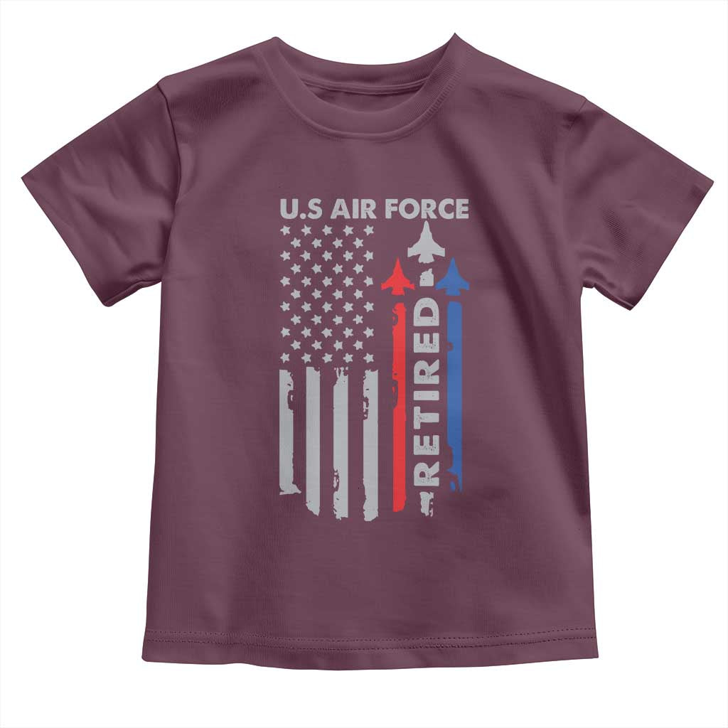 Veteran US Air Force Toddler T Shirt Vintage USA Flag Veterans TS10 Maroon Print Your Wear