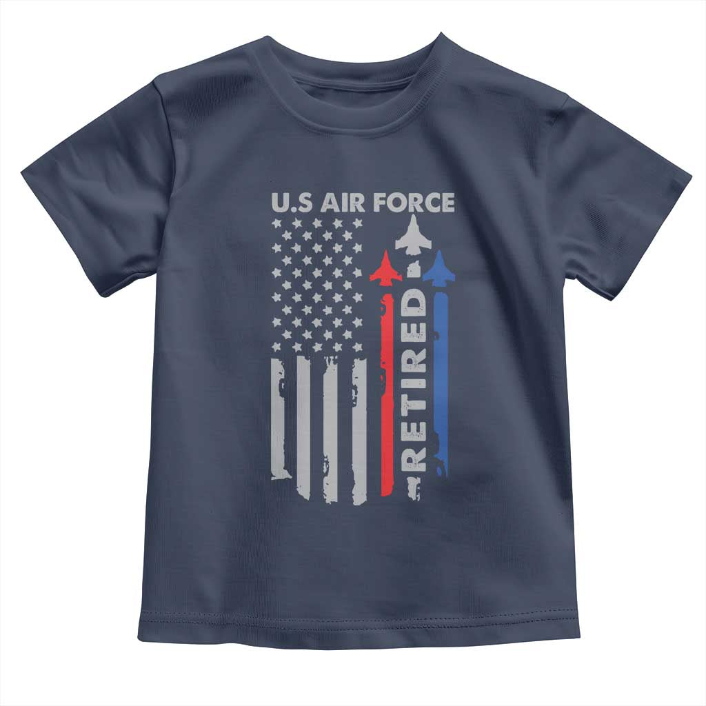 Veteran US Air Force Toddler T Shirt Vintage USA Flag Veterans TS10 Navy Print Your Wear