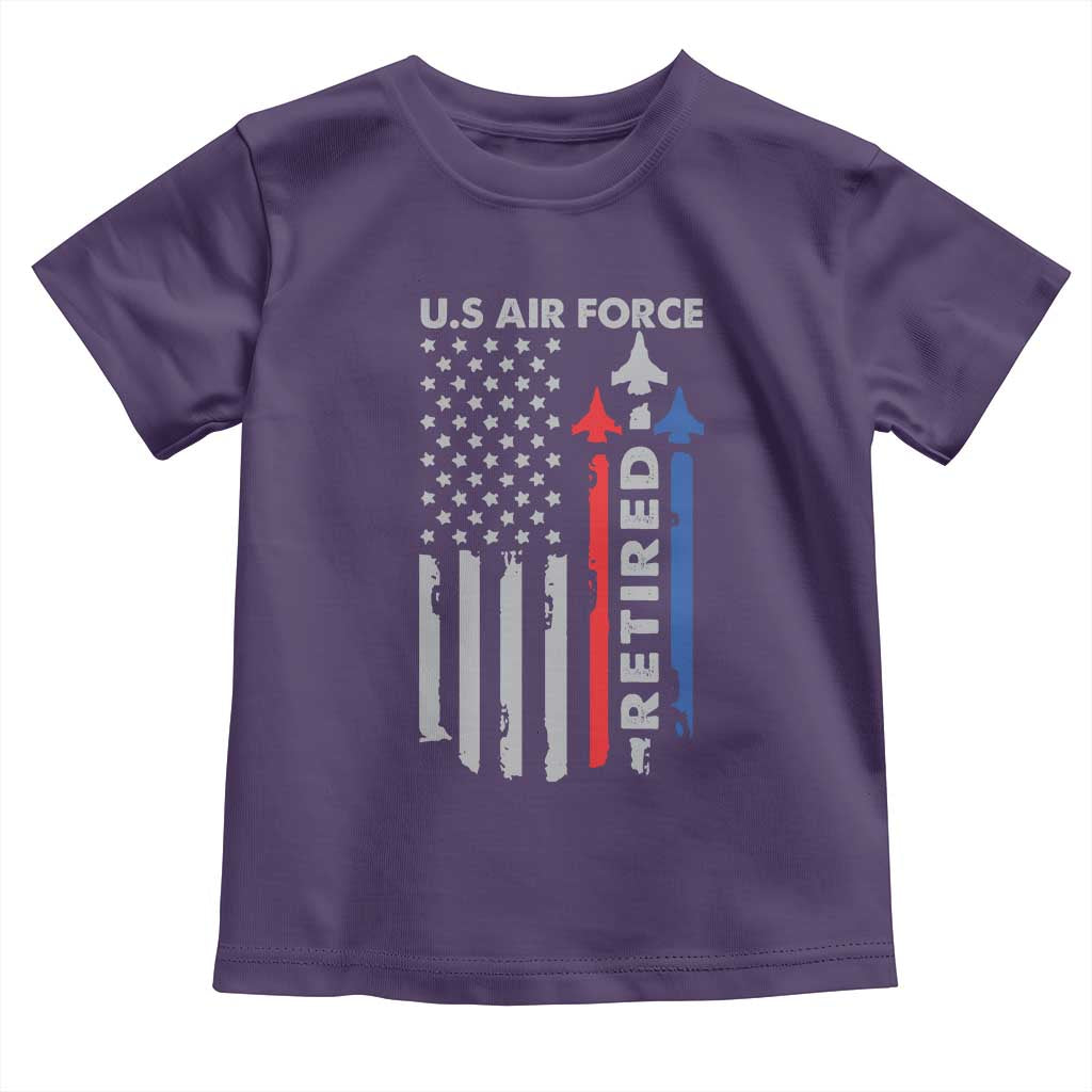 Veteran US Air Force Toddler T Shirt Vintage USA Flag Veterans TS10 Purple Print Your Wear