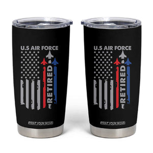 Veteran US Air Force Tumbler Cup Vintage USA Flag Veterans TS10 Black Print Your Wear