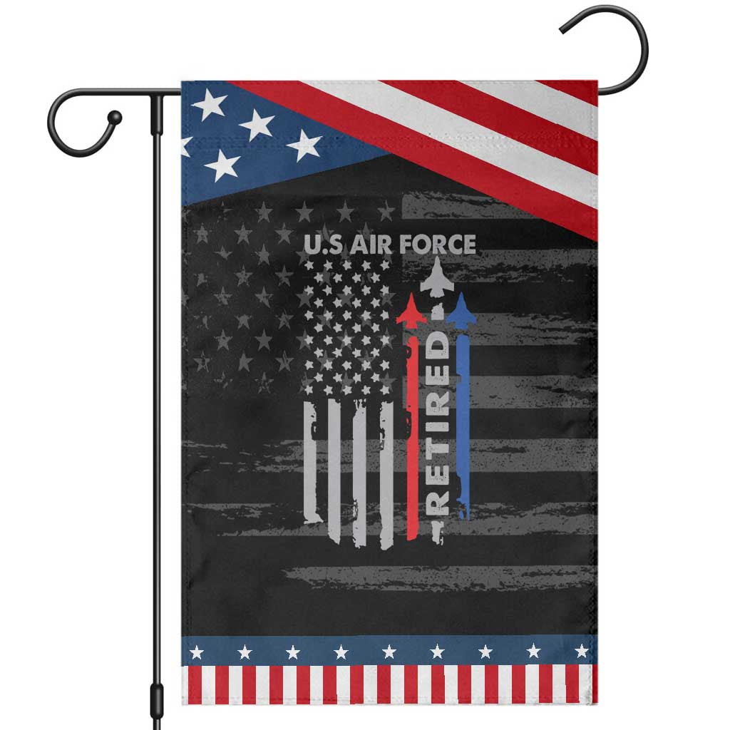 Veteran US Air Force Garden Flag Vintage USA Flag Veterans TS10 Distressed Black Blue Print Your Wear