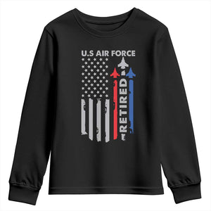 Veteran US Air Force Youth Sweatshirt Vintage USA Flag Veterans TS10 Black Print Your Wear