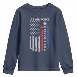 Veteran US Air Force Youth Sweatshirt Vintage USA Flag Veterans TS10 Navy Print Your Wear