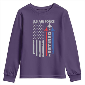 Veteran US Air Force Youth Sweatshirt Vintage USA Flag Veterans TS10 Purple Print Your Wear