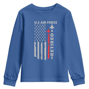 Veteran US Air Force Youth Sweatshirt Vintage USA Flag Veterans TS10 Royal Blue Print Your Wear